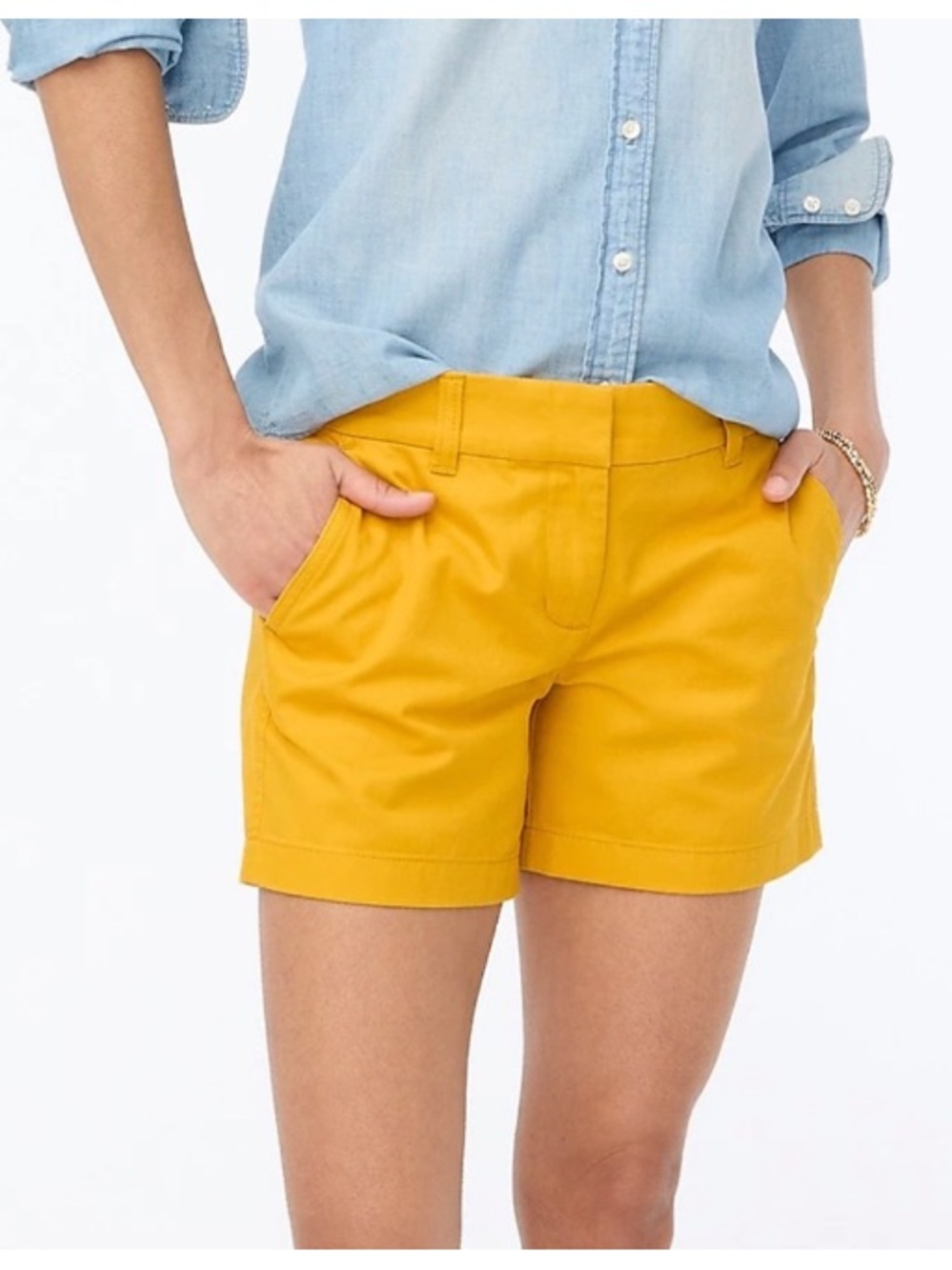 J. Crew Mid-Rise Classic 3.5" Chino Short Minimalist Golden Yellow